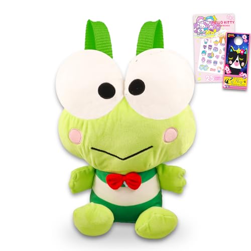 Sac à dos peluche Keroppi 35cm pour ranger ses jouets et voyager léger