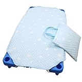 FUJIKI 保育園 コットカバー キルティング 60 x 100 130 150 レッスンバッグ付き お星さま 電車 スィーツ 日本製 綿 (エトワール サックス, L：60 x 150)