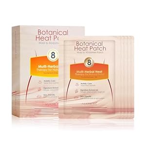 12-Herb Botanical Heat Patches for Lower Back & Hip Pain Relief | Menstrual Cramp Heat Therapy | Drug-Free, Long-Lasting Warmth | Adjustable Wrap Belt | 5-Pack