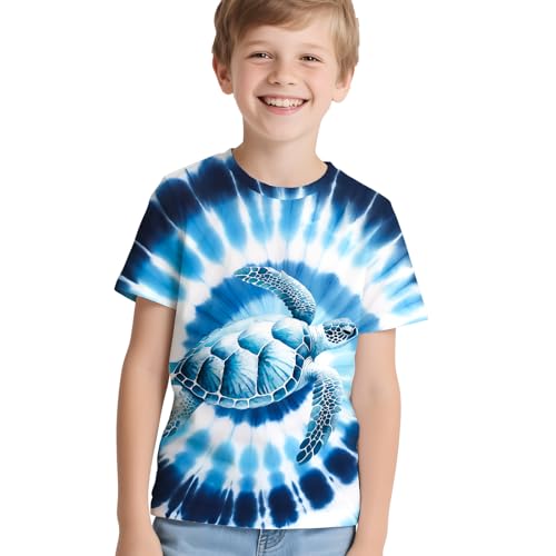 Image of Kids Neon Tie Dye Shirt for Boys Girls Tie-Dye T-Shirt Hippes Tshirt Senior Children Tee Size 6-16 Years Age