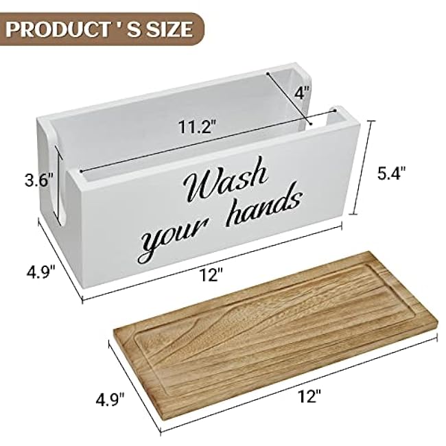 Solid Wood Paper Towel Dispenser Wall Mount, Commercial Paper Towel Holder with Lid Countertop, C-Fold, Z-Fold, Trifold Paper Towel Dispenser Hand Towel Holder for Bathroom and Kitchen