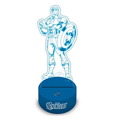 Marvel Avengers Acryl-Projektionslampe Captain America mit Schild, leuchtet...