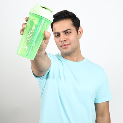 Image of Fitness Mantra 700ml Classic Shaker Bottle for Men & Women [Capacity 700 ml (Lime, 700ml)