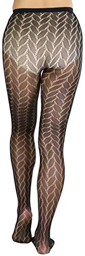 Image of ToBeInStyle Women's Vintage Art Deco Chevron Ornate Design Tights Pantyhose