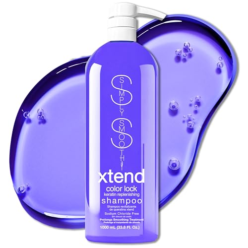 SIMPLY SMOOTH Xtend Keratin Replenishing Color Lock Shampoo Slows Color Fade & Prolongs Hair Color Service Gently Clean & Protect Your Hair Color Sodium Chloride Free 33.8 Fl Oz.