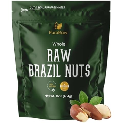 Brazil Nuts Raw 1lb, Raw Brazil Nuts. Brazil Nuts Unsalted - Brazil Nuts- All Natural, Non-GMO, Vegan Brazil Nuts- Brazil Nuts Bulk 16oz, by Puroraw. Cover
