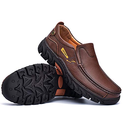 Image of COSIDRAM Men Walking Leather Shoes Sneakers Luxury Casual Slip On Loafers