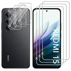 Lutree per Xiaomi Redmi 15 4G / 5G Vetro Temperato, 3+3 Pezzi Pellicola Protettiva + Pellicola Fotocamera, Durezza 9H Vetro Protettivo, HD Anti-Graffio Senza Bolle Protezione Schermo