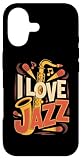 Photo Gallery custodia per iphone 17 i love jazz saxophone note musicali Photo Gallery custodia per iphone 17 i love jazz saxophone note musicali