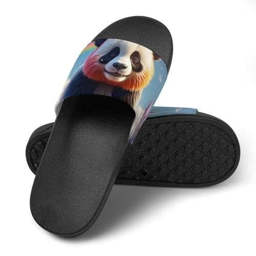 Panda Rainbow Funny House Sandals Non Slip Shower Slippers Quick Drying Bathroom Shoes for Women Men4