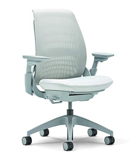 Image of Allsteel Light Gray Mimeo Task Chair with Lumbar, Weight-Activated, Mesh Back and 4-D Adjustable Arms