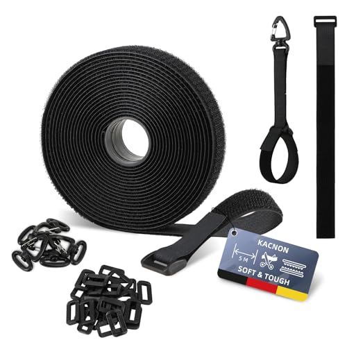 KACNON 5m Klett Kabelbinder mit Schnallen