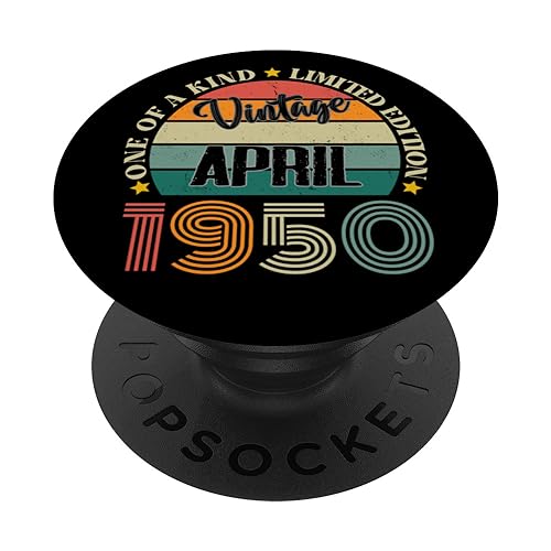 74 Años Vintage Abril 1950 74 Cumpleaños Retro PopSockets PopGrip Intercambiable
