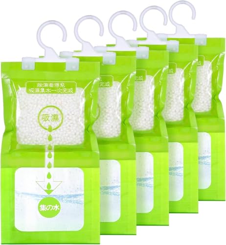 PUTINEI 5 sacchetti deumidificatori da 120 g, potente deumidificatore per armadi e sospesi, efficace...