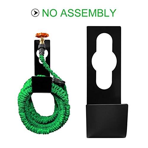 Ezakka Garden Hose Holder Hanger Durable Wall Mount Water Hose Hook Carrier Support For 25Ft 50Ft 75Ft 100Ft 150Ft Expandable Water Hose Faucet Mount, Black #TOP2