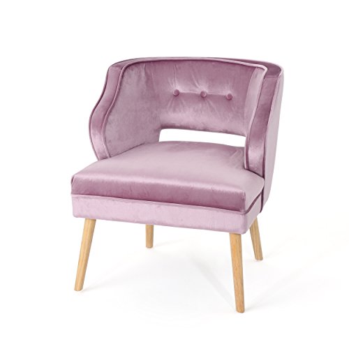 Christopher Knight Home Mariposa Mid-Century Velvet Accent Chair, Light Lavender