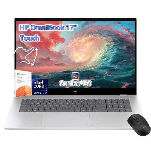 HP OmniBook X 17.3 �^�b�`�X�N���[���m�[�g�p�\�R�� - Intel Core Ultra 7 Beat AMD Ryzen 7 7735U -32GB RAM| 2TB SSD - �o�b�N���C�g�L�[�{�[�h - 25.5���ԃo�b�e���[ - 