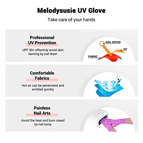 Melodysusie Uv Gloves For Gel Nail Lamp, Professional Upf50+ Uv Protection Gloves For Manicures, Nail Art Skin Care Fingerless Anti Uv Glove Protect Hands From Uv Harm (Purple) #TOP3