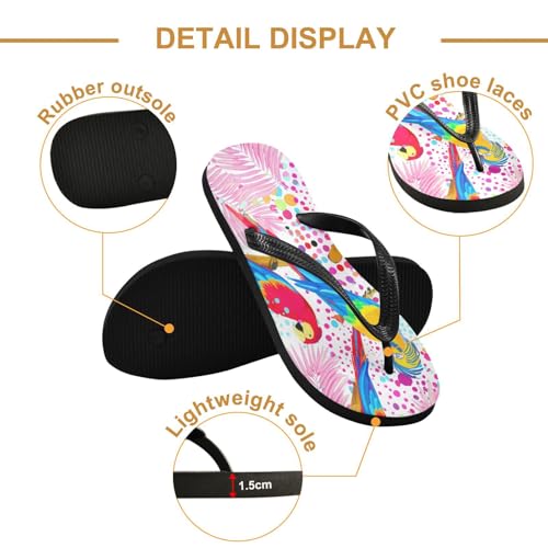 STAYTOP Colorful Parrots Flip Flops Sandals of Men's & Women's,Sandals Beach Slippers Shower Slides2