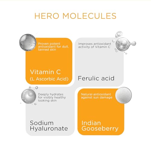 Image of SKINQ 15% Vitamin C Glow Serum with L Ascorbic Acid, Ferulic Acid & Sodium Hyaluronate | Reduces Tan & Brightens Skin | Lightweight, Non-Sticky | For All Skin Types | In-Vivo Tested I Derma Formulated | 15ml