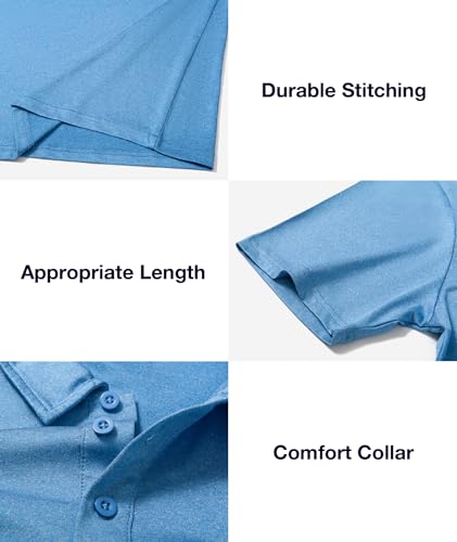 ZITY Golf Shirts 3 Pack Mens Polo Shirts Short Sleeve Collar Performance Golf Polo Plain Casual Athletic Tshirts - image 5