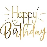 Transparent Decal Stickers of Birthday (Metallic Gold) Premium Waterproof Vinyl Decal Stickers for L
