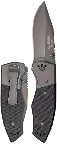 KA-BAR 3086 Jarosz Beartooth Gray Pocket Clip, Straight Edge