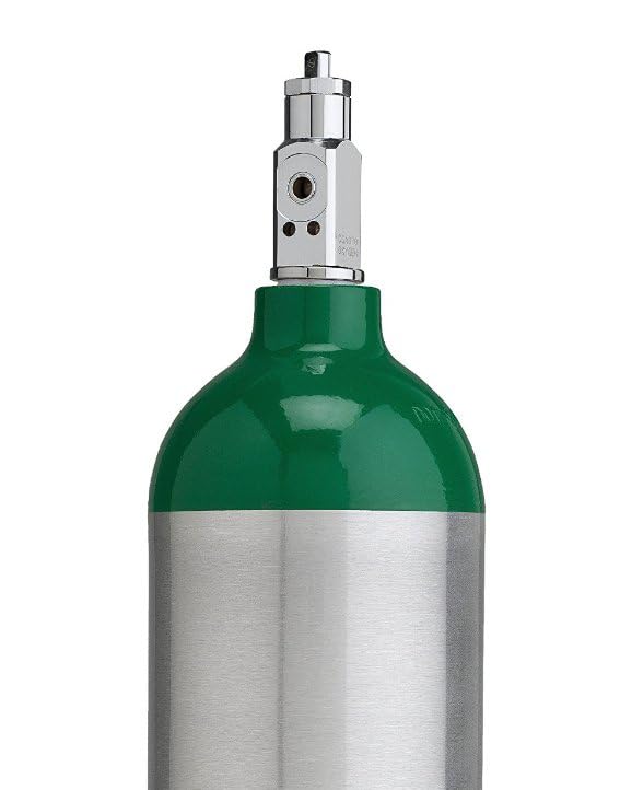 Lightning X Portable Aluminum Medical Oxygen Cylinder, D Size w/CGA-870 Post Valve for Home & EMS Use, Ships Empty, Requires Prescription to Fill
