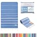 REALGRANDBAZAAR Pestemal Turkish Towel%100 Cotton - 39 x 69 Peshtemal, Beach, Bath, Spa, Hammam, Super Soft Towels (Azure)
