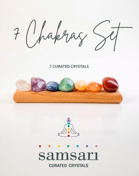 Miniatura 5 de Juego de piedras curativas de cristal de 7 chakras (sodalita, cristal de roca, amatista, citrino, cornalina, jaspe rojo, cuarzo verde), palo de