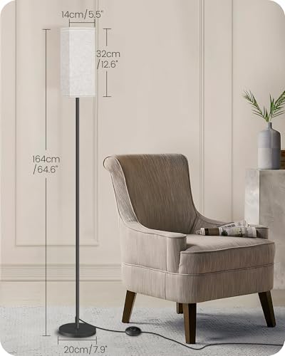 Image of Set of 2 Floor Lamps for Living Room, Modern Tall Standing Lamps with Foot Switches, Bulb Not Included, 64.6'', for Living Room, Bedroom, Kids Room, ETL Listed, Beige and Black E07LDP205W1