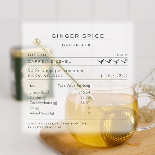 Image of Makaibari Holiday Edition : Ginger Spice Green Tea | Anti-Oxidants, Immunity Booster | Tin Caddy | 100g