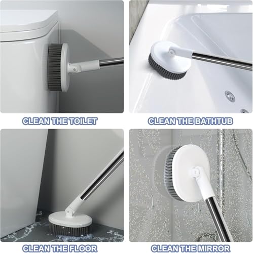 Image of Clyton Silicone Toilet Brush with Holder Stand, Toilet Cleaning Brush and Soft Bristles Bathroom Cleaning Brush with Self Adhesive Wall Mounted Ventilated Drying Stand, Toilet Cleaning Brushes Set