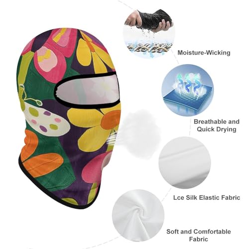 Balaclava para hombre y mujer, máscara completa para esquiar, con diseño de mariposas y flores, cubre cara para ciclismo miniatura 3