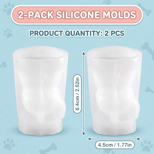 Molde de silicona perro 2 piezas para hielo y manualidades miniatura 2