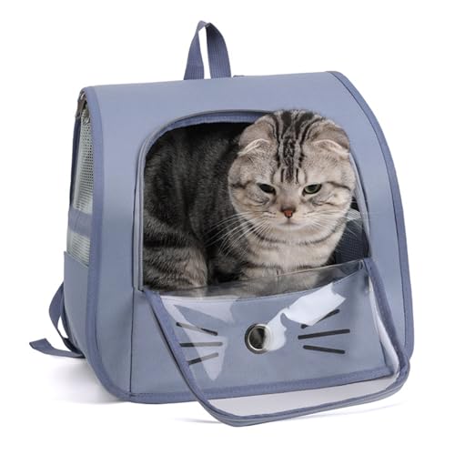 Haustier Rucksack für Kleine Hunde Katzen, Tragbare und Faltbare Katzenrucksack, Hunderucksack, Tragetasche für Katzen Hunde bis 10kg, Atmungsaktive...