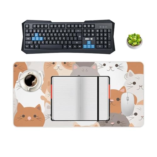 Protector Orange Cats Desk Pad Grande Resistente Agua y Antideslizante miniatura 4