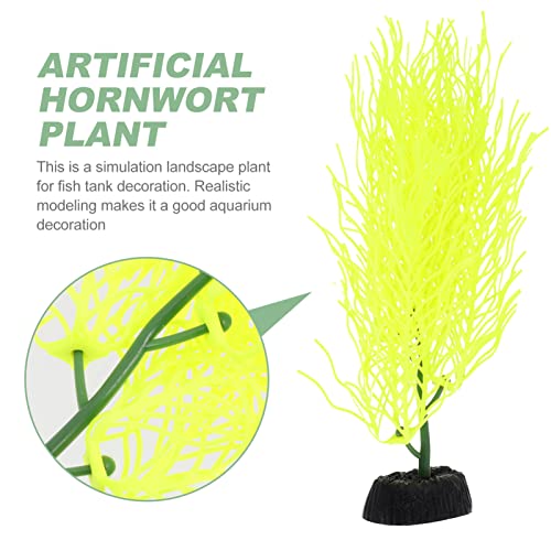 Stobok Artificial Aquarium Plants Artificial Hornwort Plant Artificial Plastic Fish Tank Plants Decoration Ornaments Yellow #TOP5