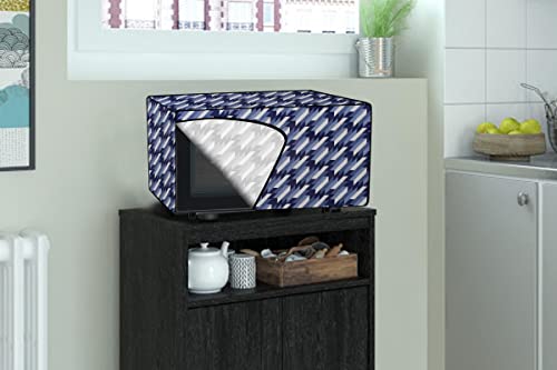 Image of Stylista PVC Microwave Oven Cover for LG 20 L Solo MS2043DB, Symmetric Pattern Blue