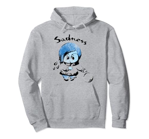 Pull Sadness Disney Inside Out imprimé aquarelle artistique avec capuche et poche