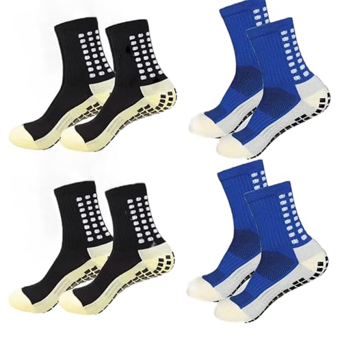 Non-Slip Ankle Crew Socks with Grippers for Men and Women