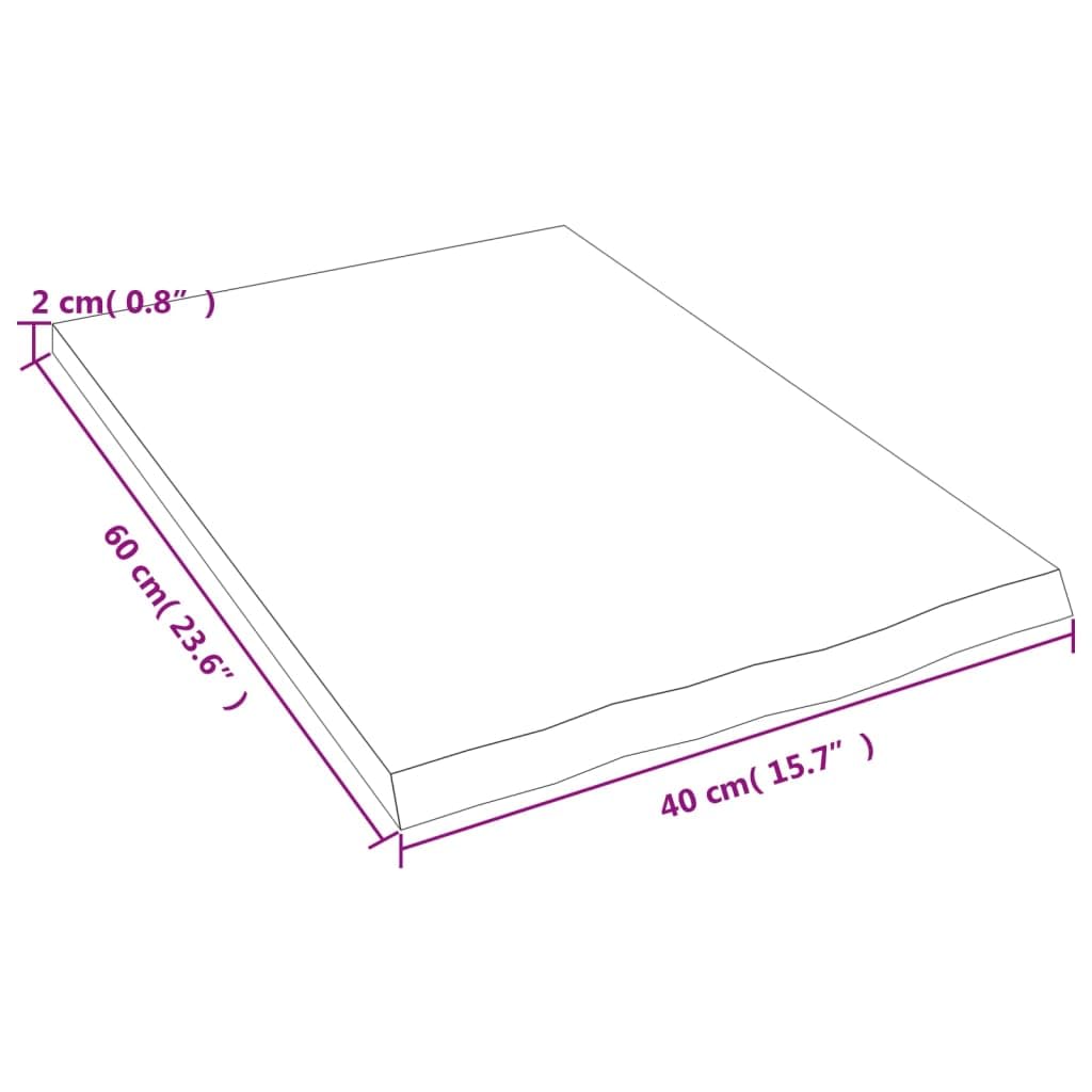Estantería de pared de madera maciza de roble 40 x 60 x 2 cm con