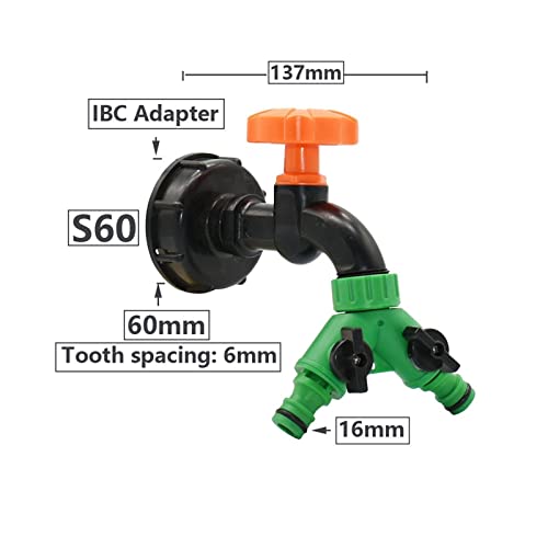 Adaptateur réservoir eau S60 avec robinet de jardin pour arrosage potager