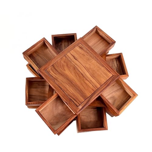 Solid Wood Rotating Organizer, Multi-Layer Desktop Storage Box z Luban Hinge do biżuterii i kosmetyków, oszczędzająca miejsce drewniana kostka do sypialni