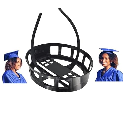 Adjustable Grad Cap Remix Secures Headband Insert,Upgrade Inside Graduation Cap Don't Change Hair,Secure Hairstyle Unisex (Bl
