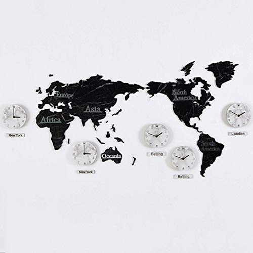 Horloge Murale 3D Carte du Monde avec Mouvement Silencieux à Balayage