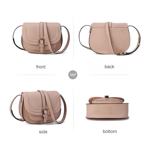 Image of AFKOMST Crossbody Bags for Women,Small Saddle Purse and Boho Cross Body Handbags,Vegan Leather