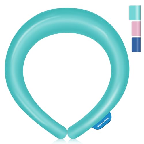 KingPavonini Neck Cooling Tube with Larger Coverage for Long-Lasting Coldness, Lightweight Ice Ring Neck Cooler for Summer Heat, Reusable Wearable Ice Ring for Outdoor Workers, Sports Blue