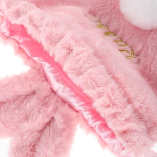 Bolsa cordón para maquillaje con tierno diseño de conejo rosa y tamaño compacto 3