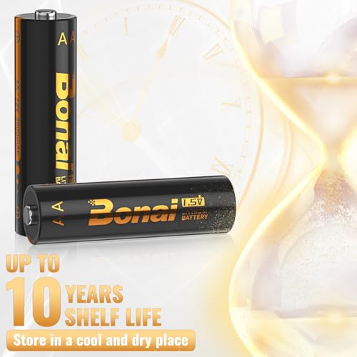 Image of BONAI AA Lithium Batteries 16 Pack, 1.5V 5100mWh(3400mAh) High Capacity Power for Blink Cameras & Smart Devices, -40F to 140F, Leak-Resistant Design, 10-Year Shelf Life【Non-Rechargeable】